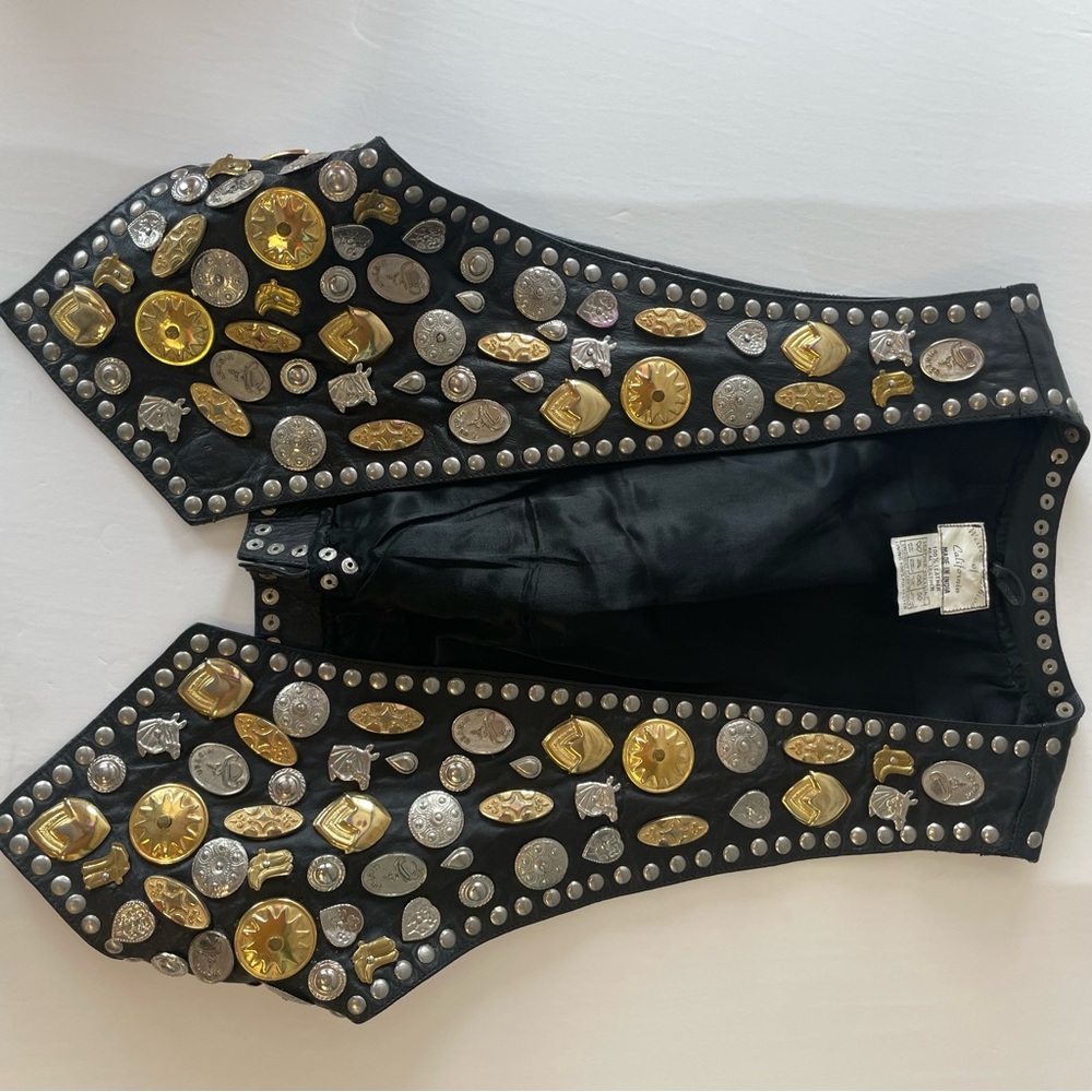 Studded Black and Gold Vest - Picture 4 of 10